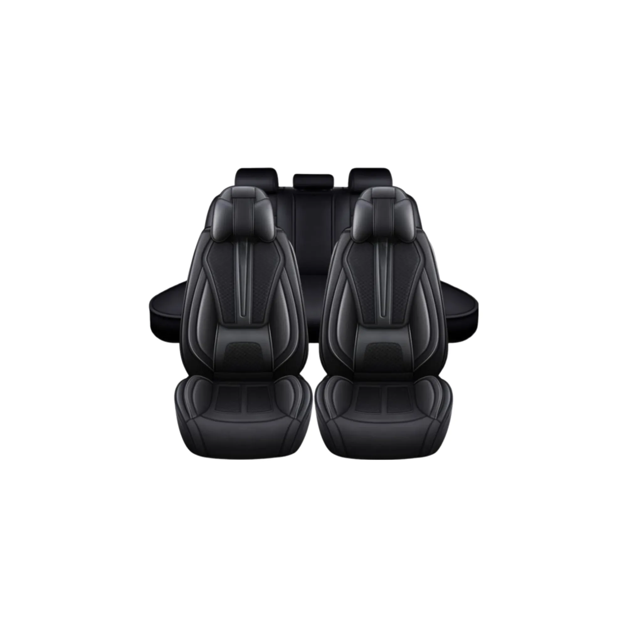 5 Pieces Of Automotive Leather Comfotable Seat Covers Set 2108 Black