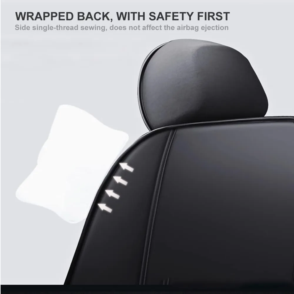 5 Pieces Of Automotive Leather Comfotable Seat Covers Set 2108 Black