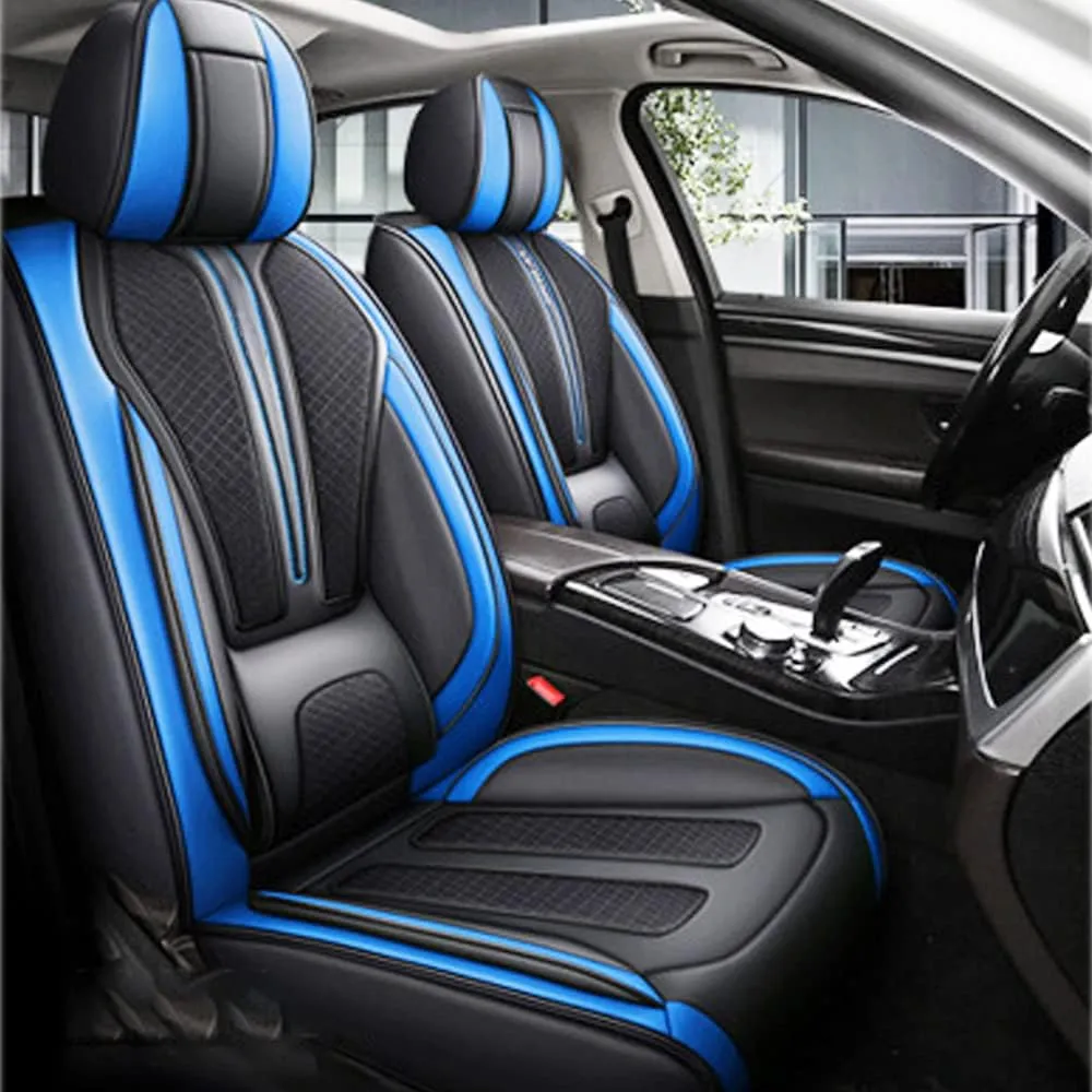5 Pieces Of Automotive Leather Comfotable Seat Covers Set 2108 Blue