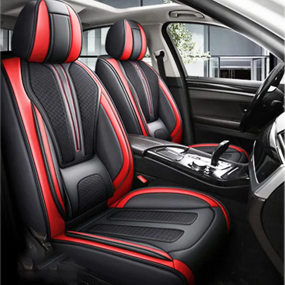 5 Pieces Of Automotive Leather Comfotable Seat Covers Set 2108 Red