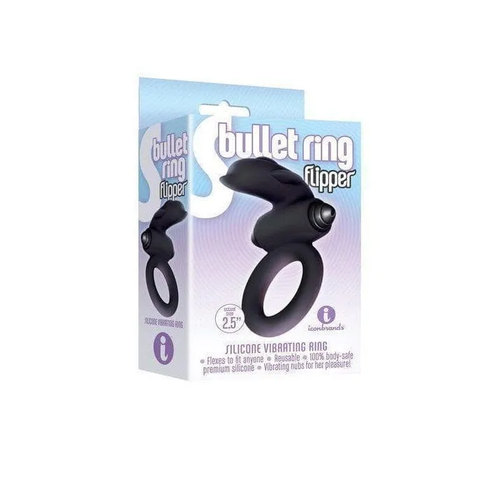 9's S-bullet Penis Ring Flipper Silicone with Clitoral Stimulating Nubs