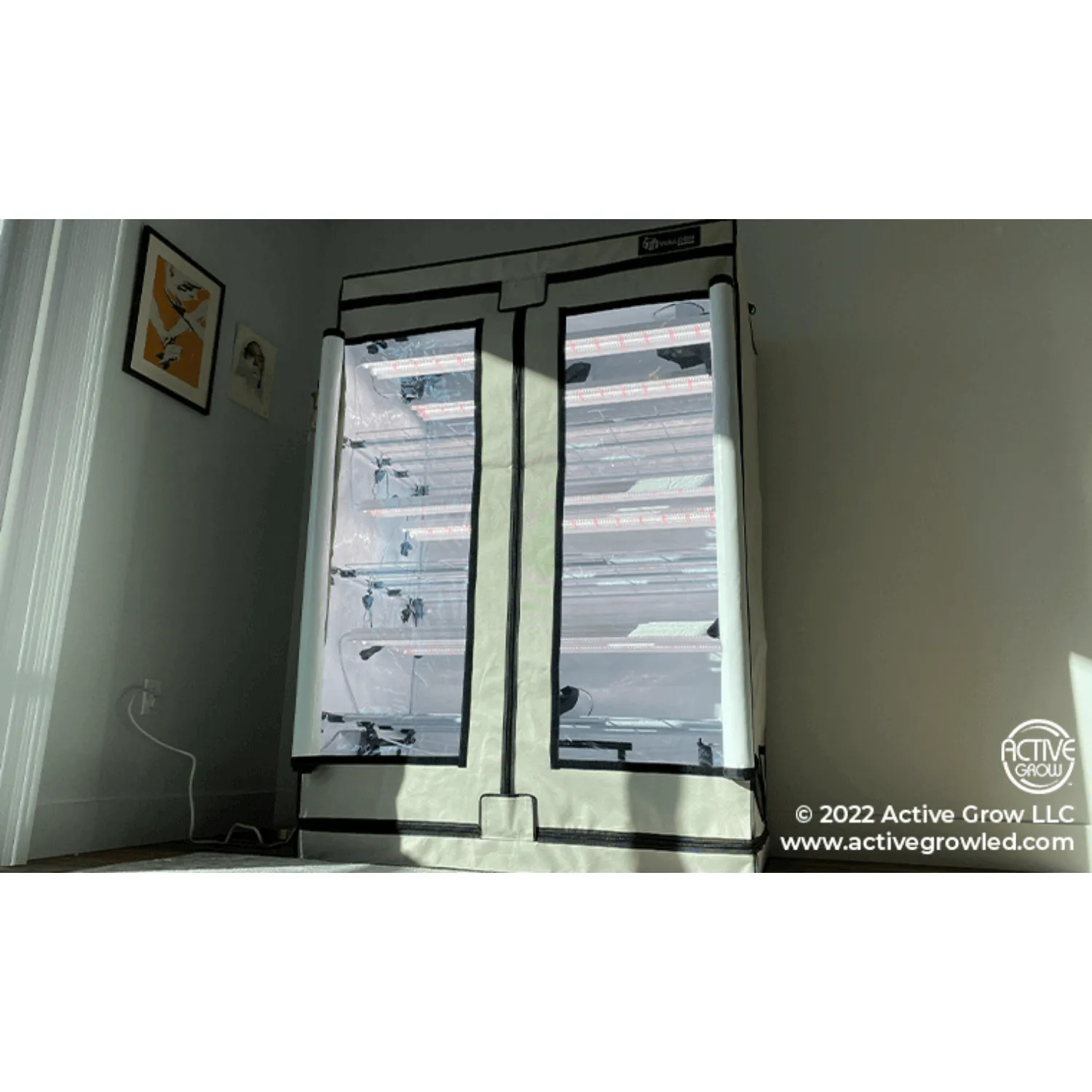 Active Grow Seed Starting 2' x 4' 3-Tier LED Walden White Grow Tent Kit