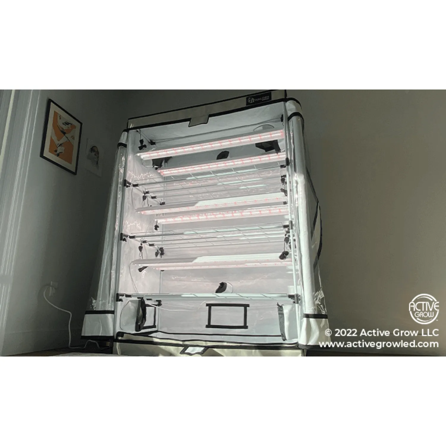 Active Grow Seed Starting 2' x 4' 3-Tier LED Walden White Grow Tent Kit