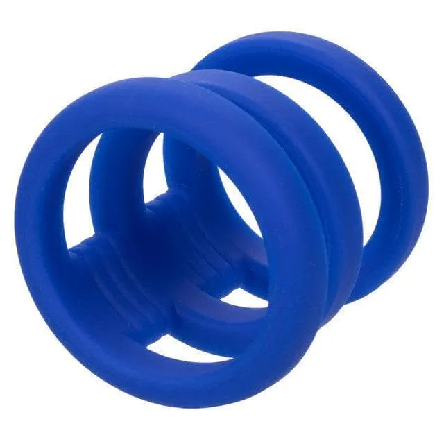 Admiral Triple Premium Silicone Penis Ring Cage Blue