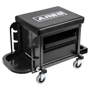 ARES 62029 - Black Heavy Duty Rolling Shop Stool