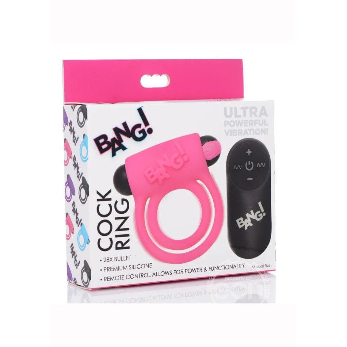Bang! Silicone Rechargeable Penis Ring And Bullet With Remote Control