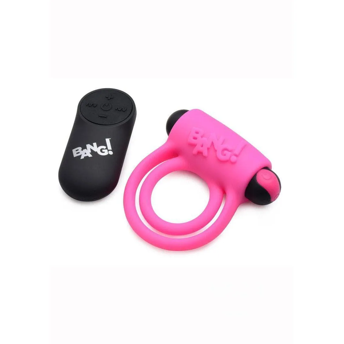Bang! Silicone Rechargeable Penis Ring And Bullet With Remote Control