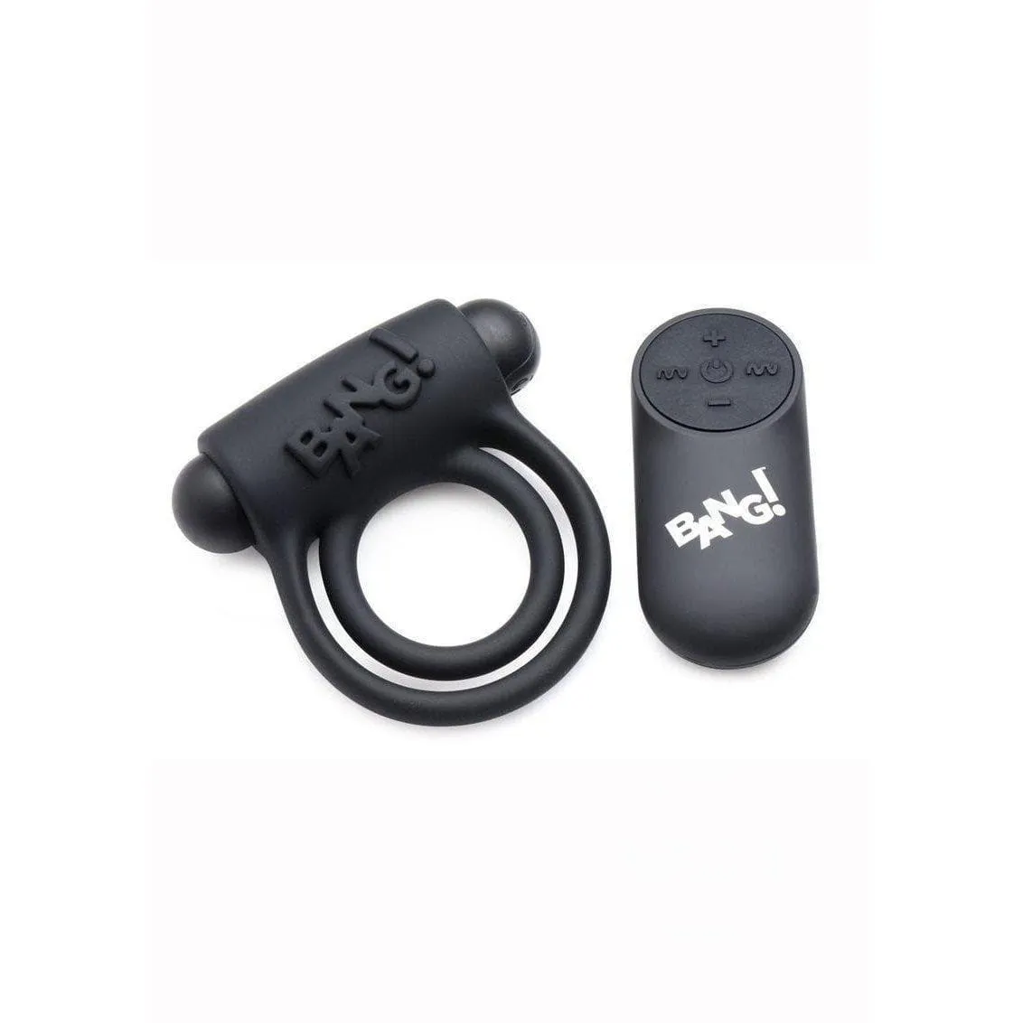 Bang! Silicone Rechargeable Penis Ring And Bullet With Remote Control