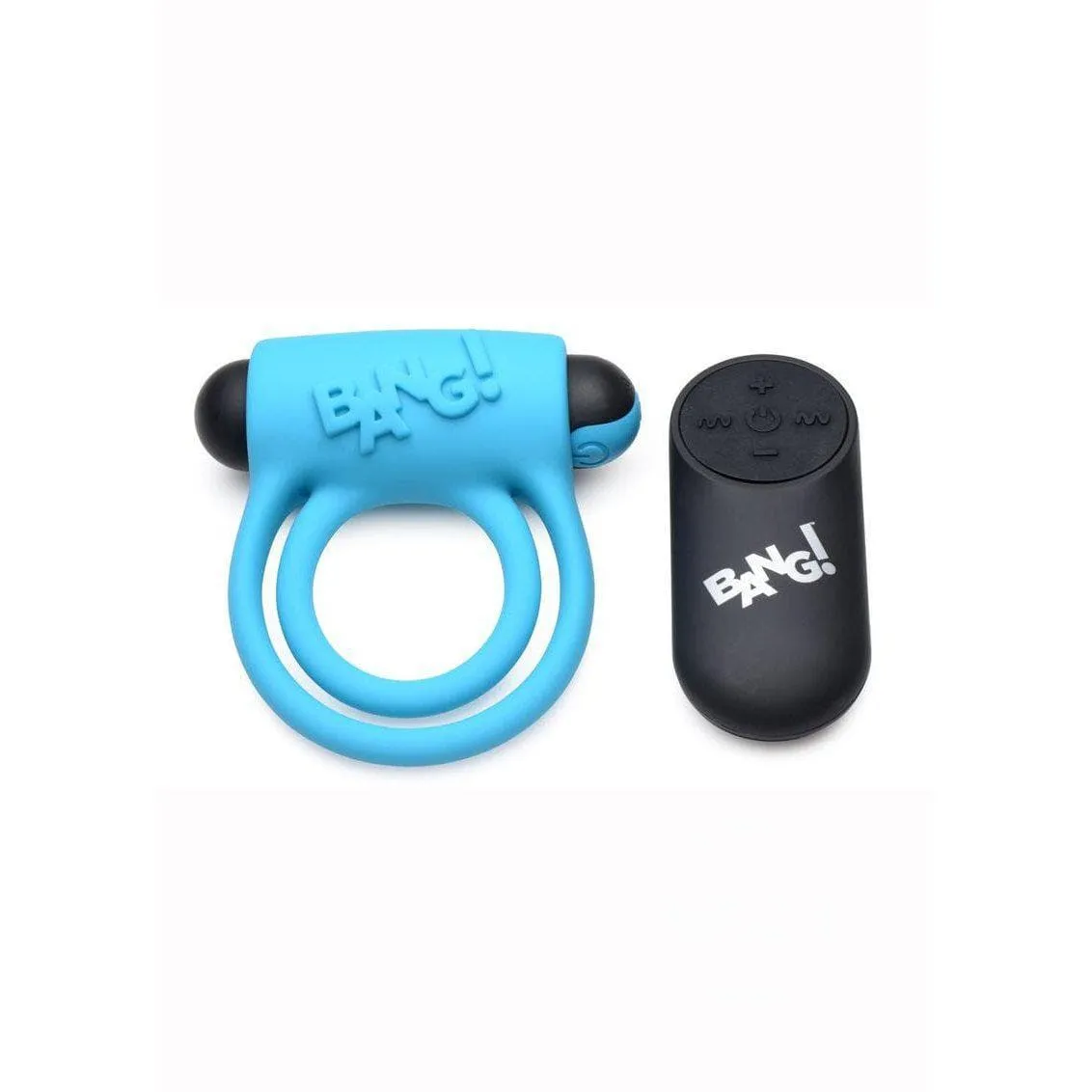 Bang! Silicone Rechargeable Penis Ring And Bullet With Remote Control