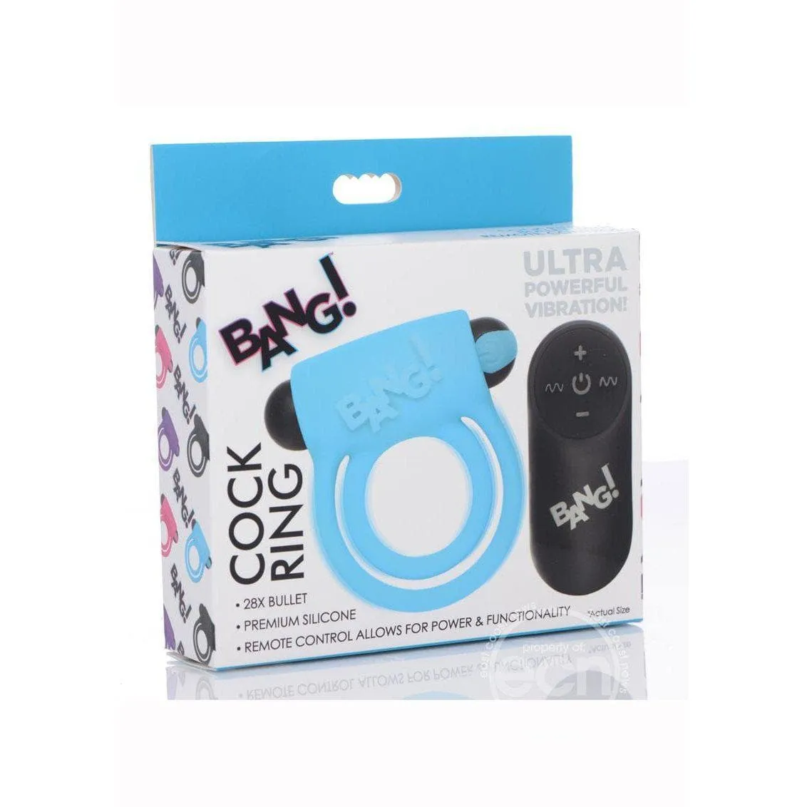Bang! Silicone Rechargeable Penis Ring And Bullet With Remote Control