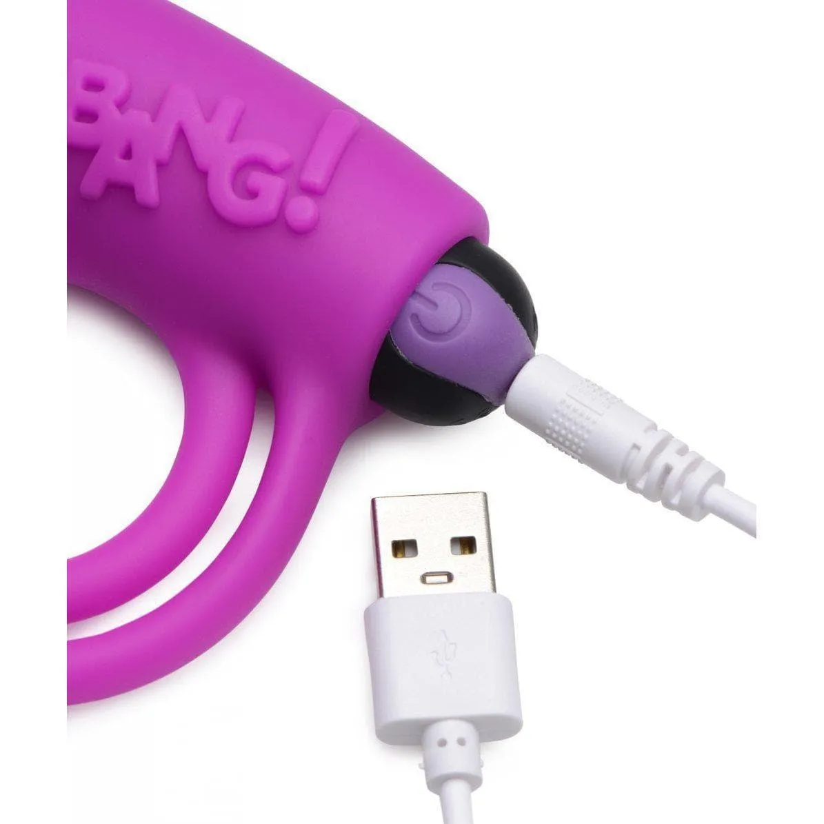Bang! Silicone Rechargeable Penis Ring And Bullet With Remote Control