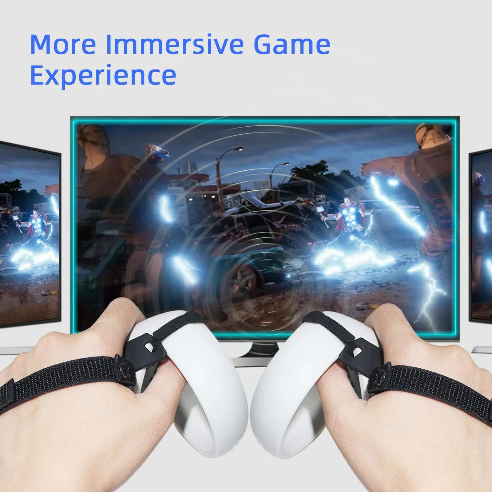 NexiGo Controller Grip Cover with Straps for Oculus Quest 2 Black
