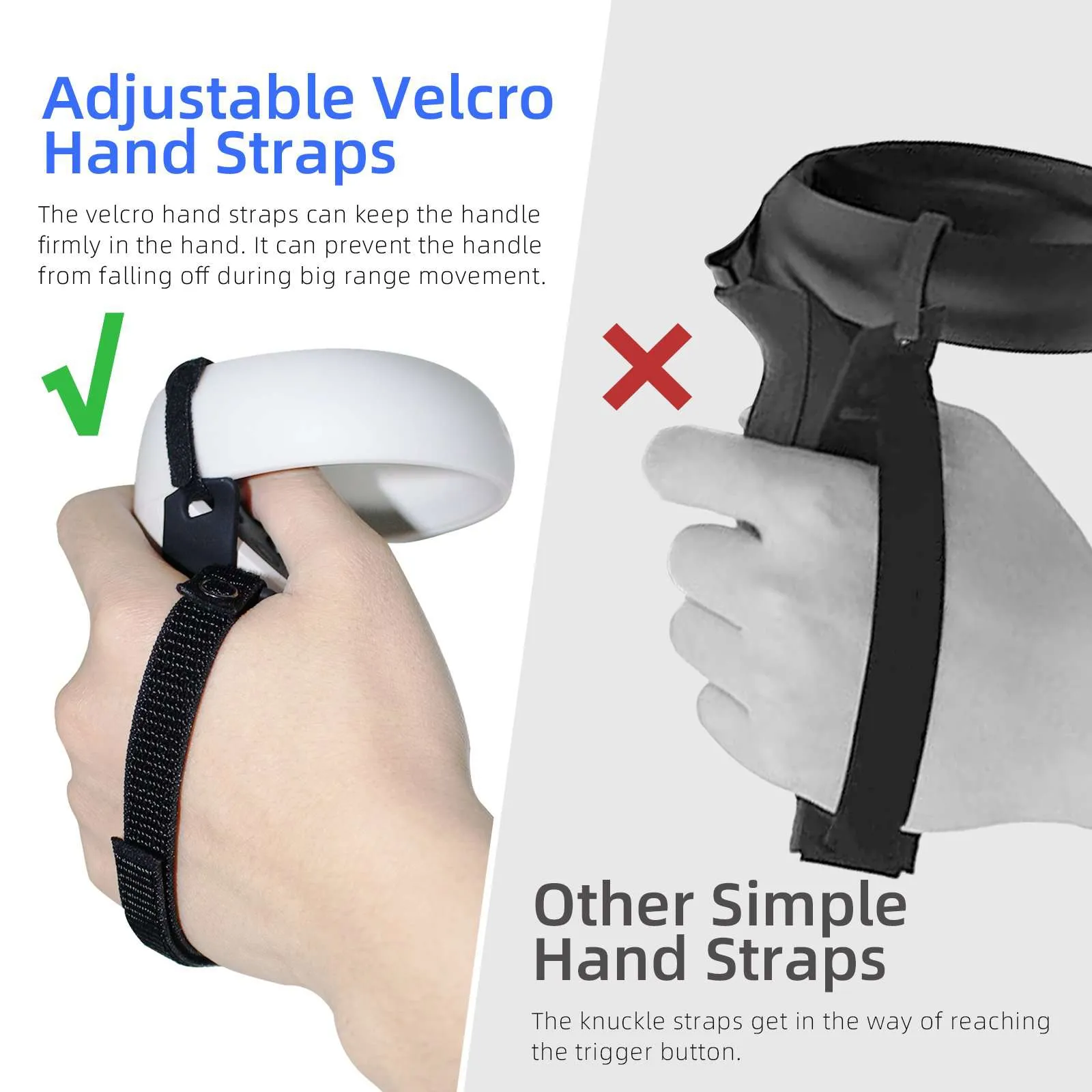 NexiGo Controller Grip Cover with Straps for Oculus Quest 2 Black