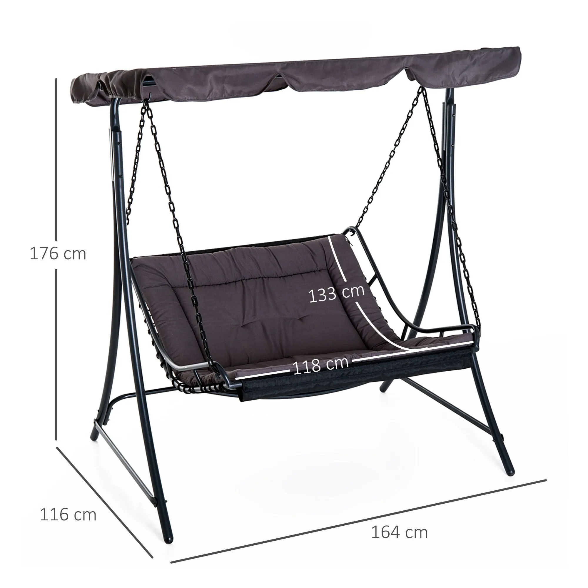 Outsunny 2 Seater Garden Swing Seat Bed